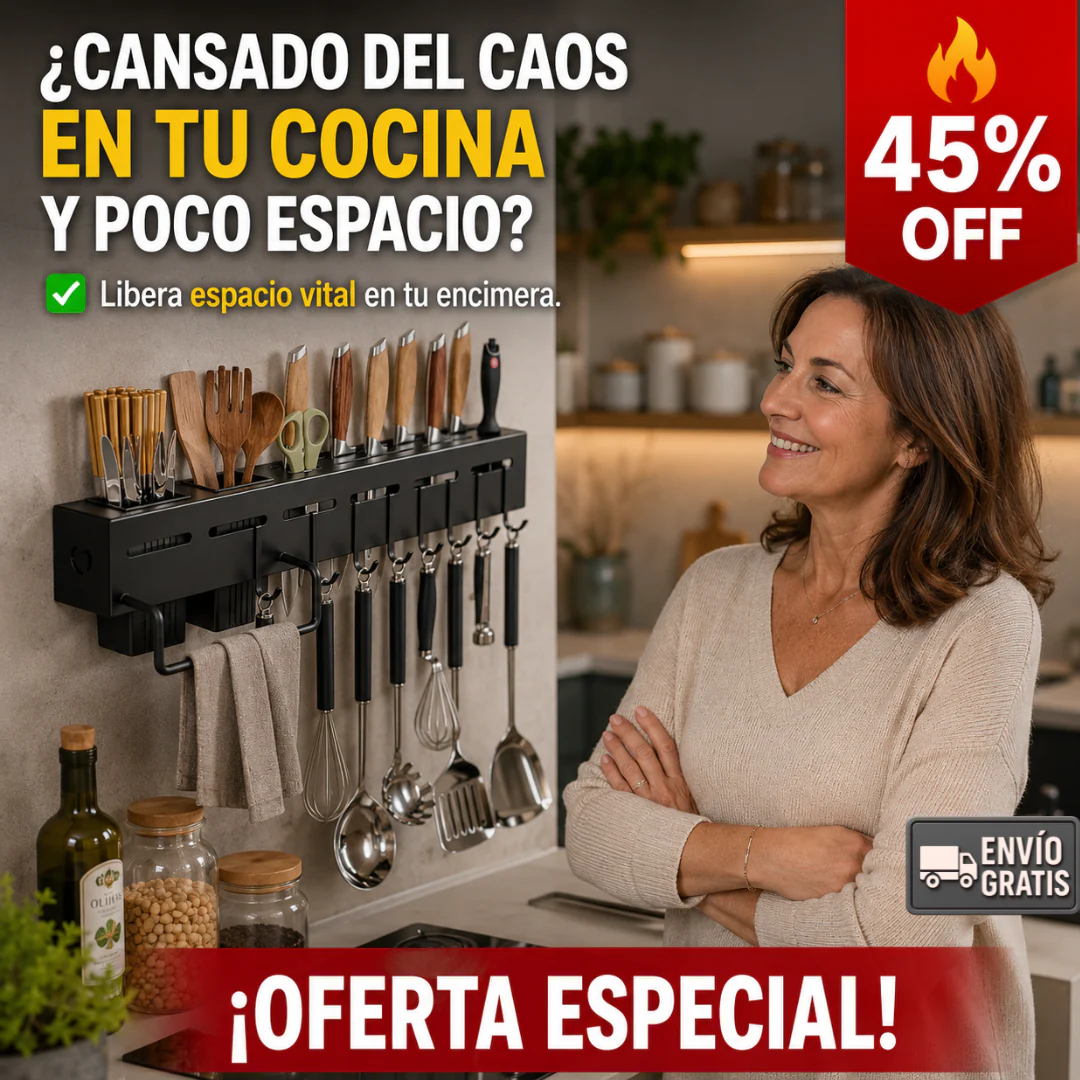 Estante Pared – Organiza Utensilios – Cocina Despejada Siempre.